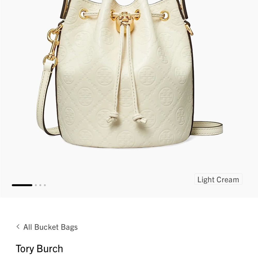 Tory Burch Cream Bucket Shoulder Bag